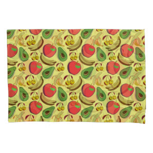 Colourful tropical fruit seamless pattern pillowcase