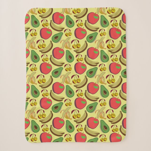 Colourful tropical fruit seamless pattern sherpa blanket (Front)