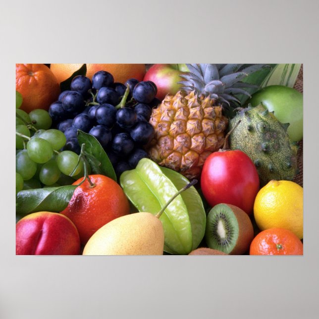 Colourful tropical fruits poster (Front)