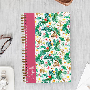 Colourful Tropical Jungle Animals Personalised Notebook