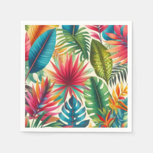 Colourful Tropical Leaf Hawaiian Pattern Napkin