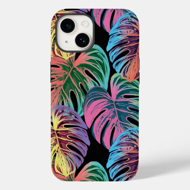 Colourful Tropical Leaves Case-Mate iPhone Case (Back)