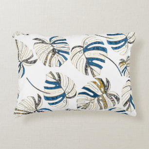 Colourful tropical leaves, modern pattern. decorative cushion