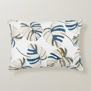 Colourful tropical leaves, modern pattern. decorative cushion