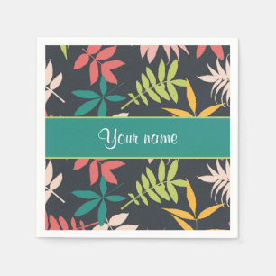 Colourful Tropical Leaves Napkin