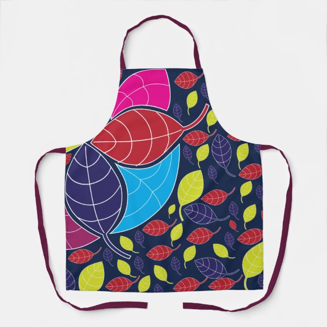 Colourful Tropical Leaves Nature Pattern  Apron (Front)