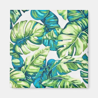 Colourful Tropical Leaves Of Banana and Monstera Magnet
