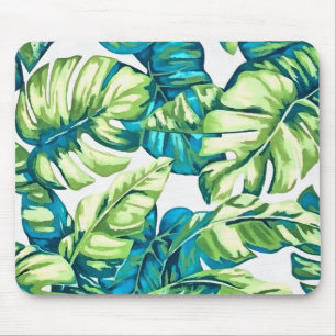 Colourful Tropical Leaves Of Banana and Monstera Mouse Pad
