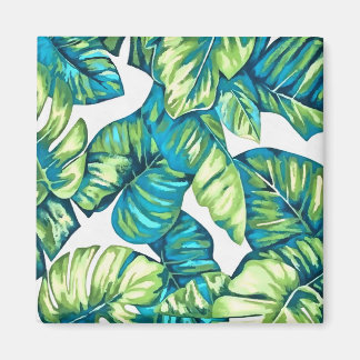 Colourful Tropical Leaves Of Monstera and Banana Magnet