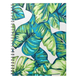 Colourful Tropical Leaves Of Monstera and Banana Notebook
