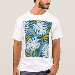Colourful tropical leaves, original abstract patte T-Shirt