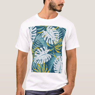 Colourful tropical leaves, original abstract patte T-Shirt