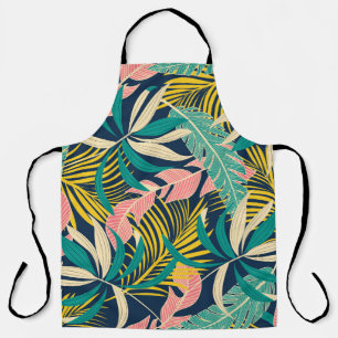 Colourful tropical leaves: summer pattern. apron