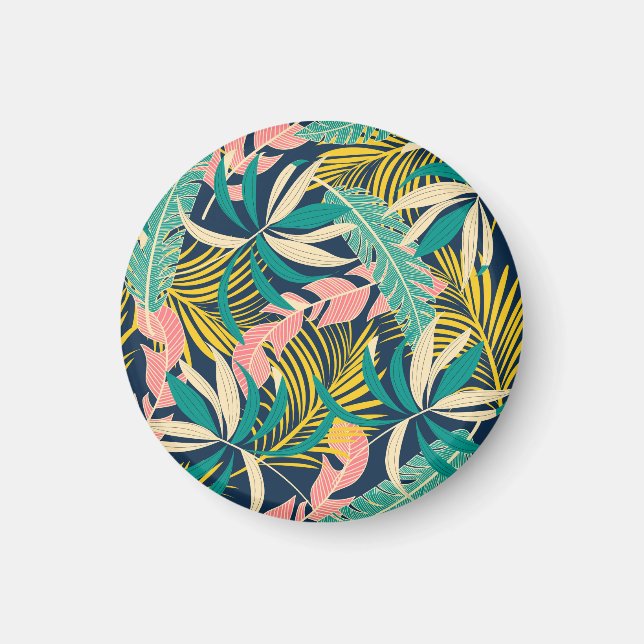 Colourful tropical leaves: summer pattern. magnet (Front)