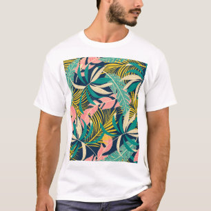 Colourful tropical leaves: summer pattern. T-Shirt