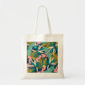 Colourful tropical leaves: summer pattern. tote bag