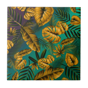 Colourful Tropical Leaves Tile