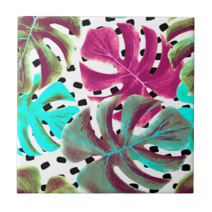 Colourful Tropical Leaves Tile