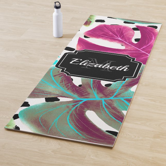 Colourful Tropical Leaves Yoga Mat (In Situ)