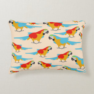 Colourful Tropical Macaw Pattern Decorative Cushion
