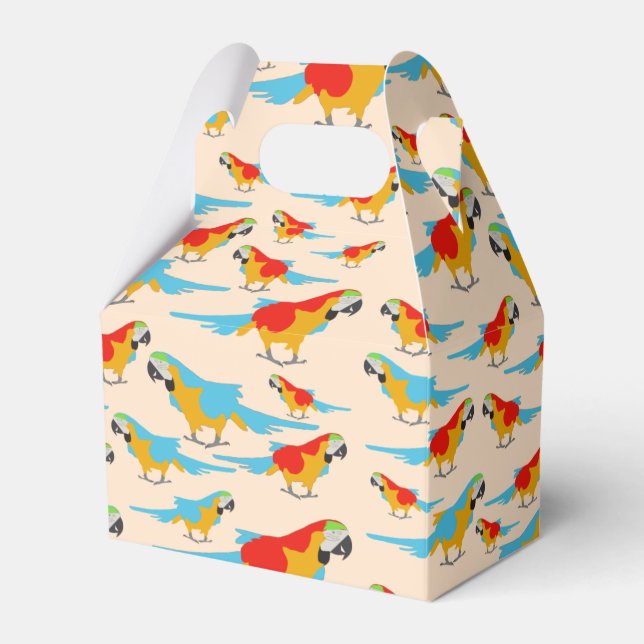 Colourful Tropical Macaw Pattern Favour Box (Front Side)
