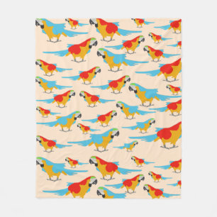 Colourful Tropical Macaw Pattern Fleece Blanket
