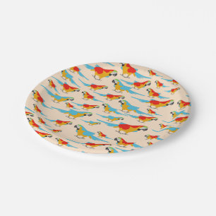 Colourful Tropical Macaw Pattern Paper Plate