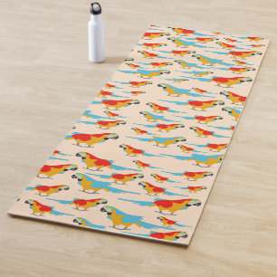 Colourful Tropical Macaw Pattern Yoga Mat