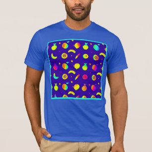 Colourful Tropical Neon Fruit Pattern T-Shirt