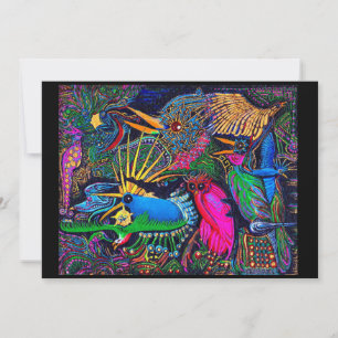 Colourful Tropical Omen Birds Santa Fe Outsider Ar Thank You Card