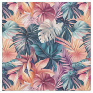 Colourful Tropical Palm Fronds Fabric