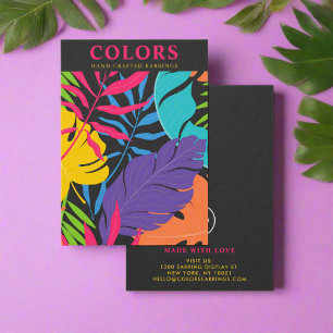 Colourful Tropical Palm Leaves Earrings Holder