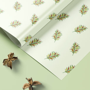 Colourful Tropical Palm Leaves Retro Wrapping Pape Paper