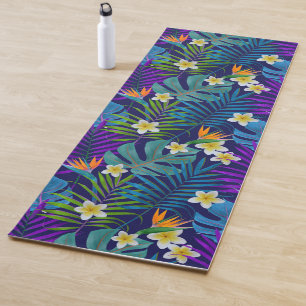 Colourful Tropical Paradise Plants Yoga Mat