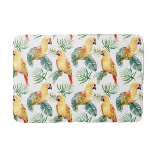 Colourful Tropical Parrot Bath Mat