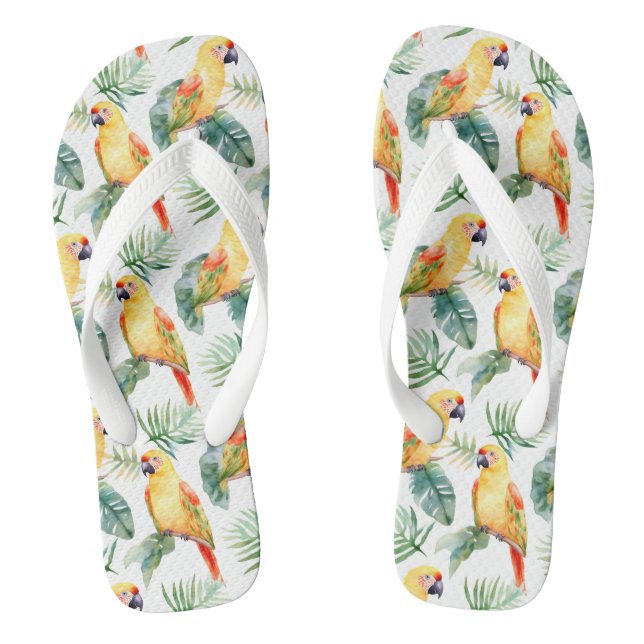 Colourful Tropical Parrot Jandals (Footbed)