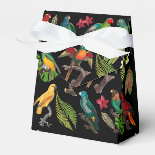 Colourful Tropical Parrots, Leaves & Flowers Favour Box