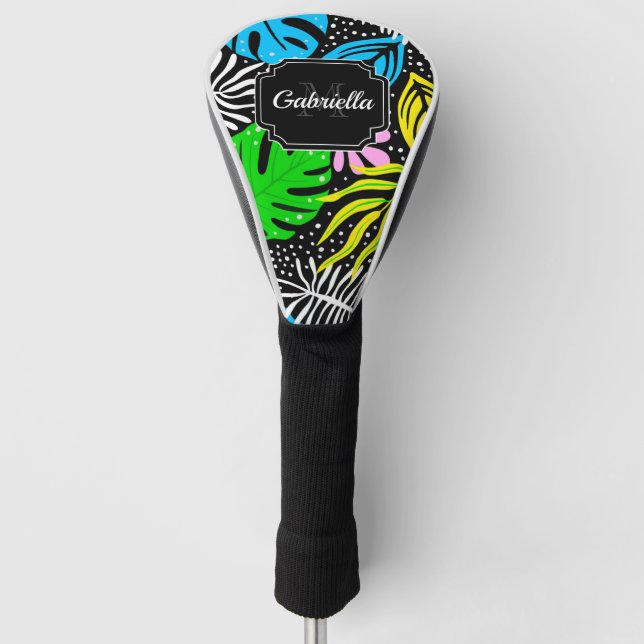 Colourful Tropical Pattern Golf Head Cover (Front)
