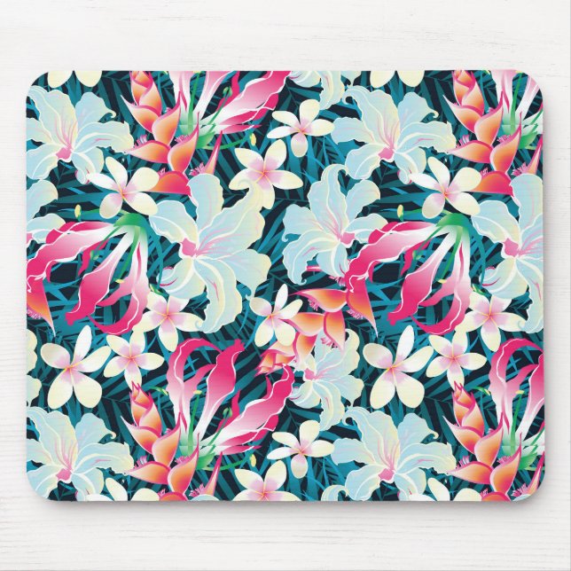 Colourful Tropical Pattern Mouse Pad (Front)