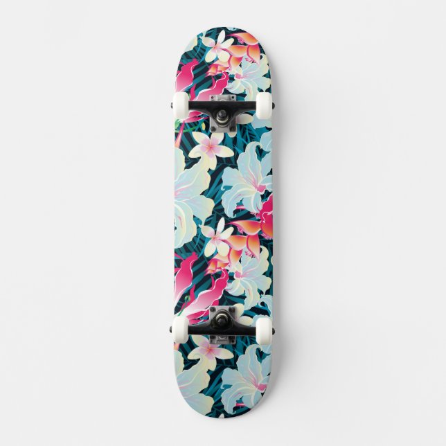 Colourful Tropical Pattern Skateboard (Front)