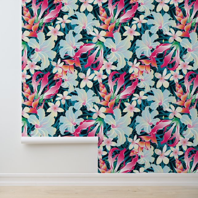 Colourful Tropical Pattern Wallpaper (Application)