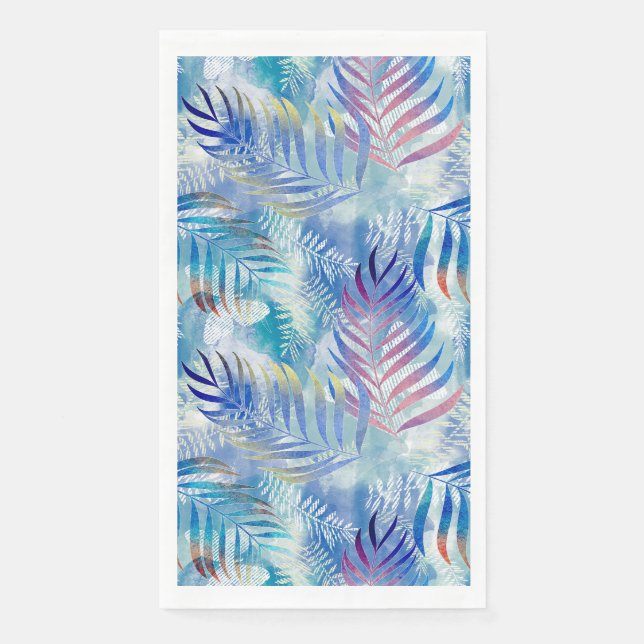 Colourful tropical pattern with palm leaves. napkin (Front)