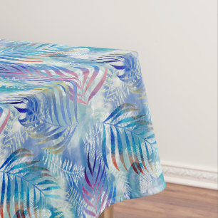 Colourful tropical pattern with palm leaves. tablecloth