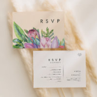 Colourful Tropical | Peach Menu Choice RSVP Card