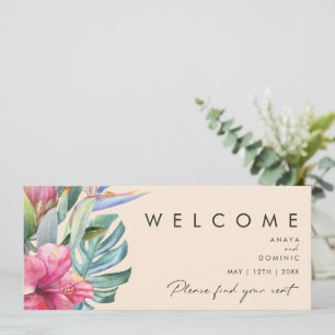 Colourful Tropical   Peach Seating Chart Header