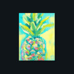Colourful Tropical Pineapple Canvas Print<br><div class="desc">Colourful Tropical Pineapple. Artist: Jennifer Goldberger. Image ID: 106375GG.</div>