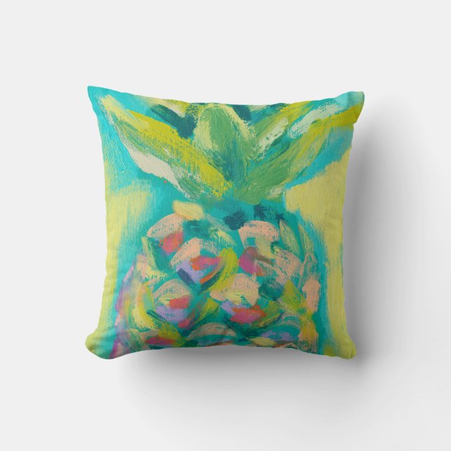 Colourful Tropical Pineapple Cushion (Front)