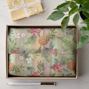 Colourful Tropical Pineapple Fruit Floral Pattern Tissue Paper