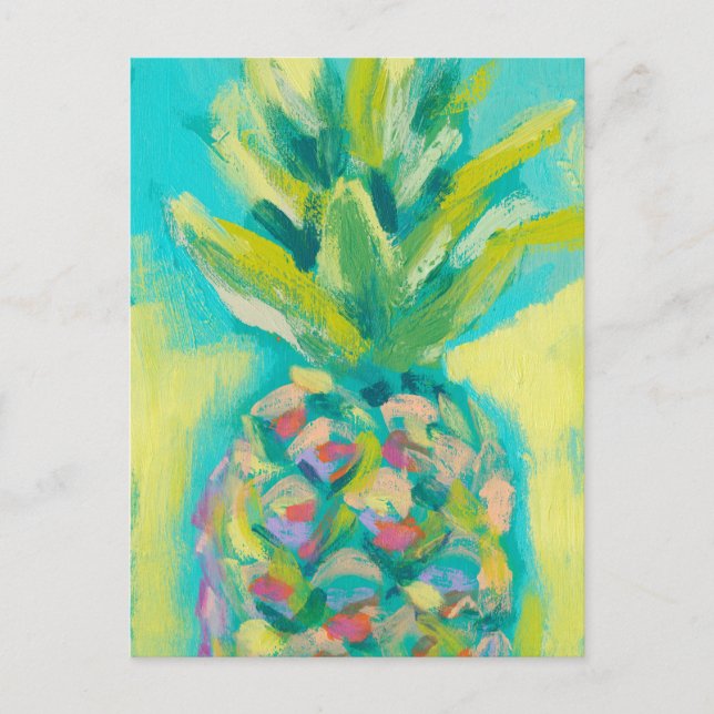 Colourful Tropical Pineapple Postcard (Front)