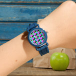 Colourful Tropical Sea Turtle Watch<br><div class="desc">Dive into the vibrant world of our "Colourful Tropical Turtle" design! Immerse your space in the refreshing hues of aqua blue, lush green, and playful fuchsia as a majestic sea turtle takes centre stage. This enchanting design is not just a visual feast but a celebration of joy and creativity. Transform...</div>